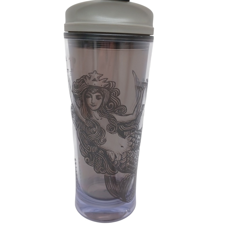 Starbucks 2009 Anniversary Siren Mermaid Tumbler 16oz Smoke Gray Travel Mug 09